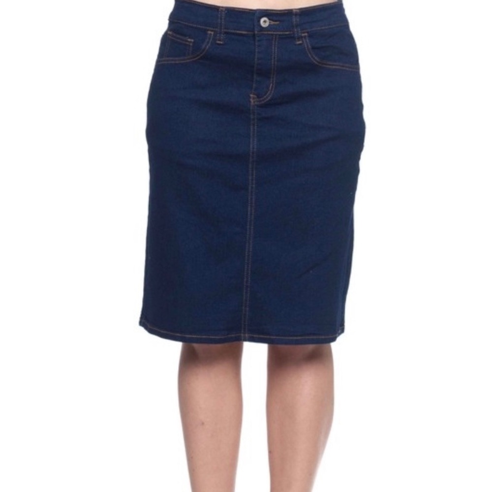Old Navy Dark Denim Knee Length Skirt